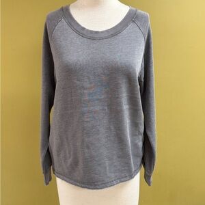 Alternative Apparel Women's Gray Scoop Neck Long Sleeve Top size medium